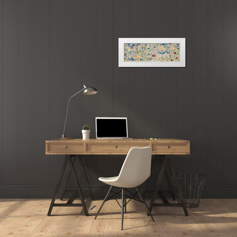 Border Detail - Horizonal Panel - Adam and Eve Eating the Forbidden Fruit White Modern Wood Framed Art Print by Vrelant, Wilem