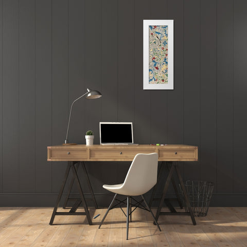 Border Detail - Vertical Panel - Adam and Eve Eating the Forbidden Fruit White Modern Wood Framed Art Print by Vrelant, Wilem