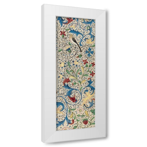 Border Detail - Vertical Panel - Adam and Eve Eating the Forbidden Fruit White Modern Wood Framed Art Print by Vrelant, Wilem