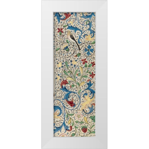 Border Detail - Vertical Panel - Adam and Eve Eating the Forbidden Fruit White Modern Wood Framed Art Print by Vrelant, Wilem