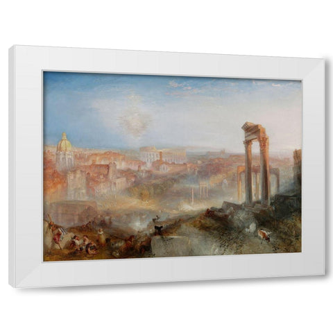 Modern Rome - Campo Vaccino White Modern Wood Framed Art Print by Turner, Joseph Mallord William
