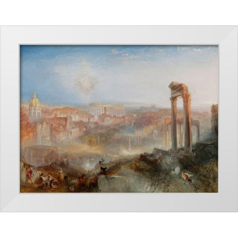 Modern Rome - Campo Vaccino White Modern Wood Framed Art Print by Turner, Joseph Mallord William