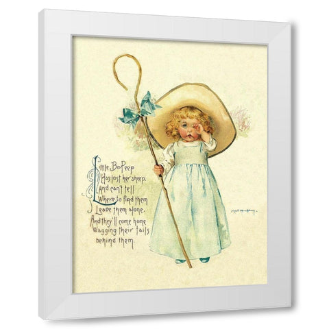 Nursery Rhymes: Little Bo Peep White Modern Wood Framed Art Print by Humphrey, Maud