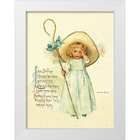 Nursery Rhymes: Little Bo Peep White Modern Wood Framed Art Print by Humphrey, Maud