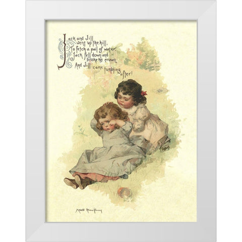 Nursery Rhymes: Jack and Jill White Modern Wood Framed Art Print by Humphrey, Maud