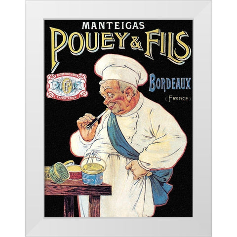 Cooks: Manteigas Pouey and Fils White Modern Wood Framed Art Print by Oge, Eugene
