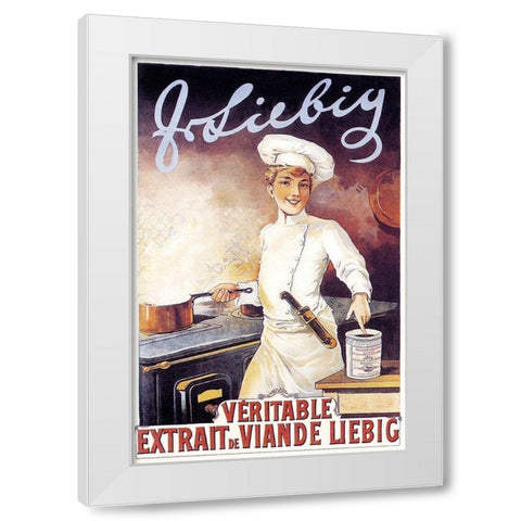 Cooks: Veritable - Extrait de Viande Liebig White Modern Wood Framed Art Print by Brown, F. Gregory