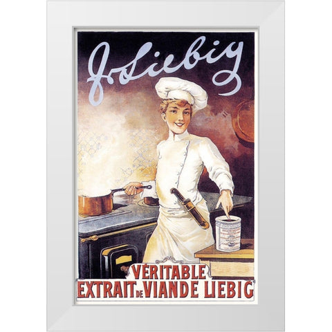 Cooks: Veritable - Extrait de Viande Liebig White Modern Wood Framed Art Print by Brown, F. Gregory