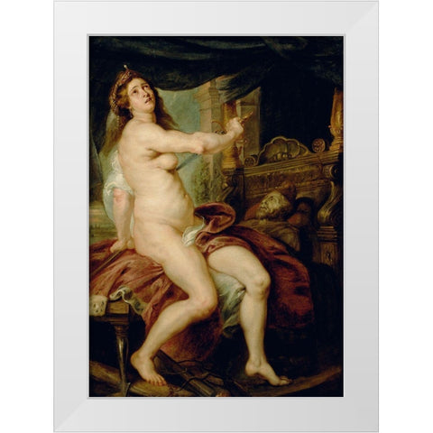The Death of Dido White Modern Wood Framed Art Print by Rubens, Peter Paul