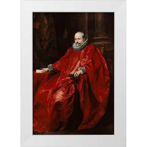 Portrait of Agostino Pallavicini White Modern Wood Framed Art Print by Van Dyck, Anthony