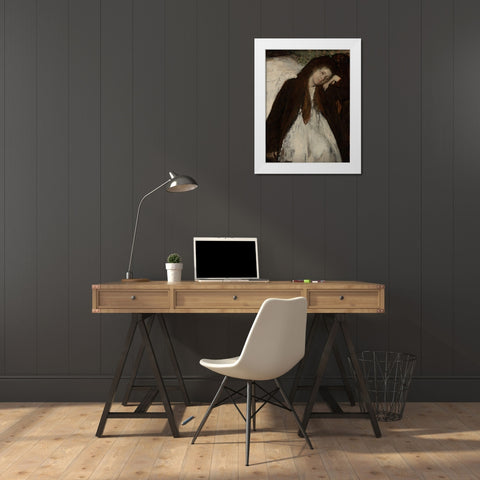 The Convalescent White Modern Wood Framed Art Print by Degas, Edgar