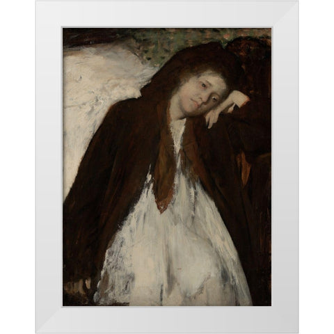 The Convalescent White Modern Wood Framed Art Print by Degas, Edgar