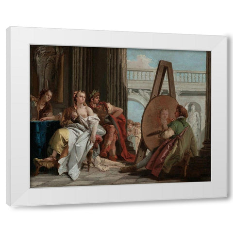 Alexander the Great and Campaspe in the Studio of Apelles White Modern Wood Framed Art Print by Tiepolo, Giovanni Battista