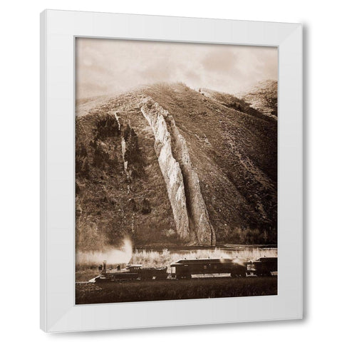 The Devils Slide, Utah, 1873-1874 White Modern Wood Framed Art Print by Watkins, Carleton