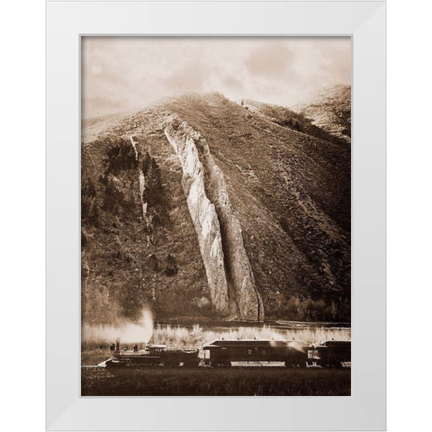 The Devils Slide, Utah, 1873-1874 White Modern Wood Framed Art Print by Watkins, Carleton