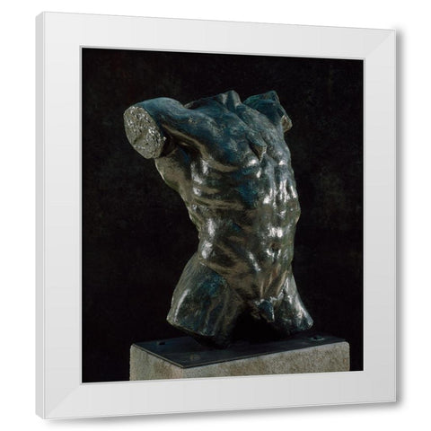Marsyas (Torso of The Falling Man), ca. 1882-1889 White Modern Wood Framed Art Print by Rodin, Auguste