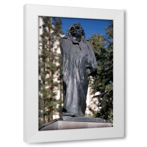 Monument to Honore de Balzac, 1897 White Modern Wood Framed Art Print by Rodin, Auguste