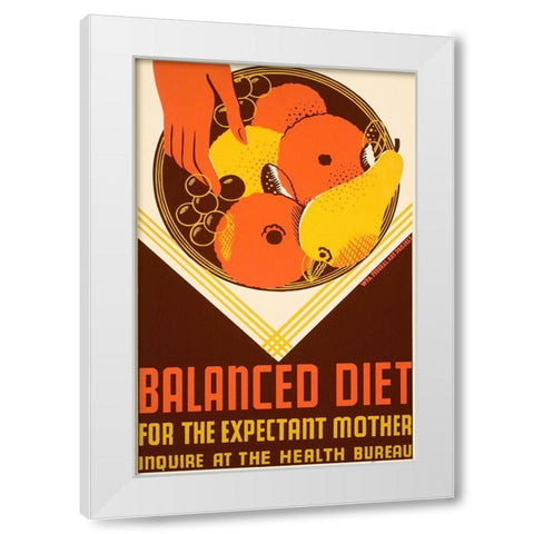 Balanced diet for the expectant mother. White Modern Wood Framed Art Print by WPA