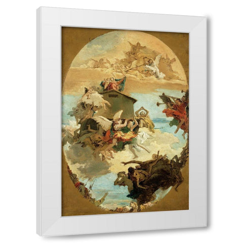The Miracle of the Holy House of Loreto White Modern Wood Framed Art Print by Tiepolo, Giovanni Battista