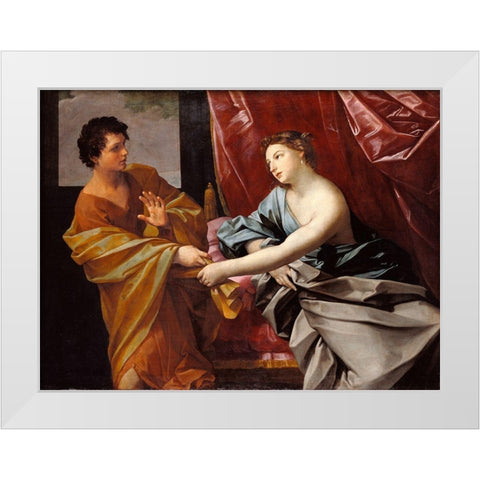Joseph and Potiphars Wife White Modern Wood Framed Art Print by Reni, Guido