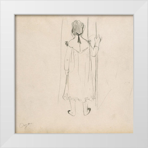 Brothel Scene White Modern Wood Framed Art Print by Degas, Edgar