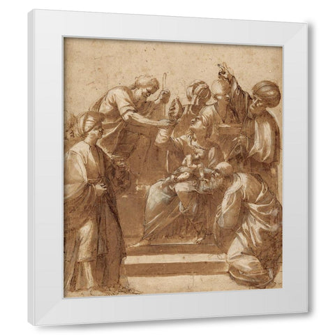 Adoration of the Magi White Modern Wood Framed Art Print by Ribera, Jusepe de