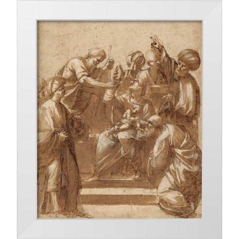 Adoration of the Magi White Modern Wood Framed Art Print by Ribera, Jusepe de