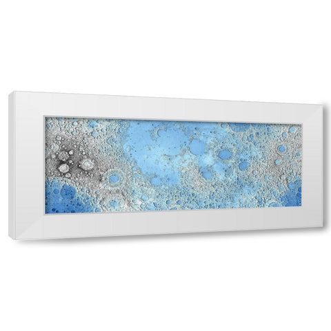 Unmarked Decorative Topographic Map of the Moon, Projection White Modern Wood Framed Art Print by United States Geological Survey