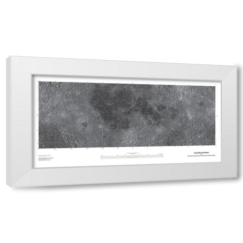Map of the Moon, Projection White Modern Wood Framed Art Print by United States Geological Survey