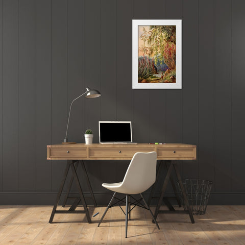 Nillu-Busche und Hangebambusen Hochland von Ceylon White Modern Wood Framed Art Print by Haeckel, Ernst