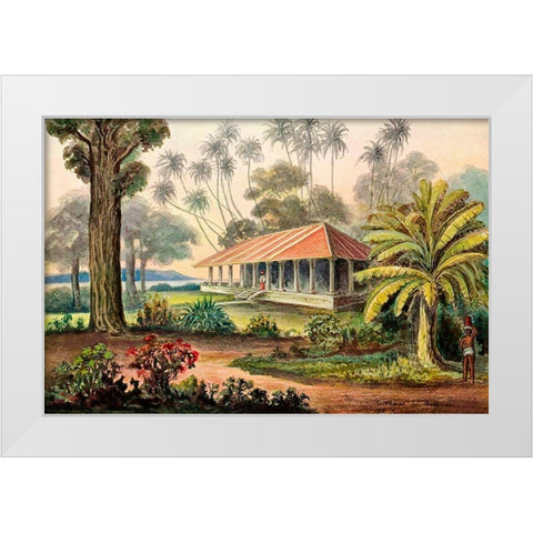 Rasthaus von Belligemma Sudkuste von Ceylon White Modern Wood Framed Art Print by Haeckel, Ernst