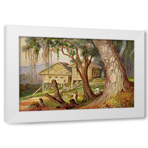 Elefanten-Corral Lambugana, Ceylon White Modern Wood Framed Art Print by Haeckel, Ernst