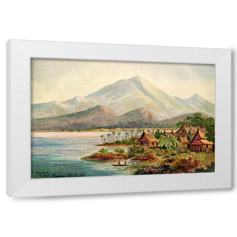 Singkara-See, Padanger Hochland, Sumatra White Modern Wood Framed Art Print by Haeckel, Ernst