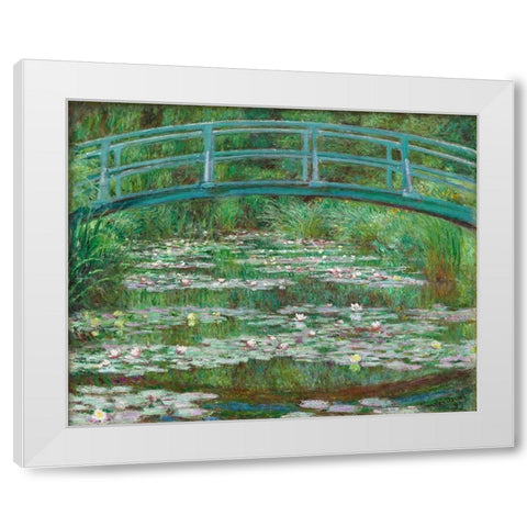 The Japanese Footbridge, 1899 White Modern Wood Framed Art Print by Monet, Claude