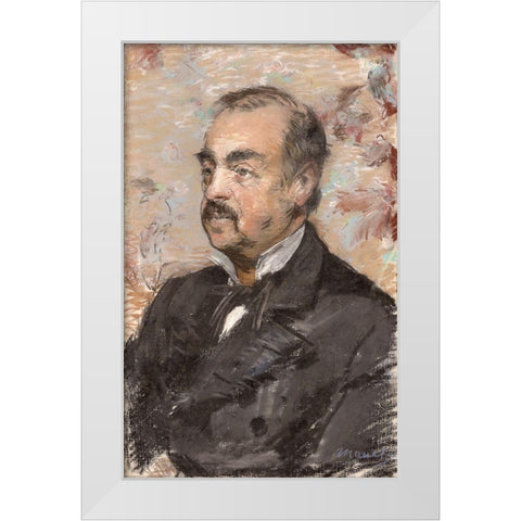Portrait of Julien de la Rochenoire White Modern Wood Framed Art Print by Manet, Edouard