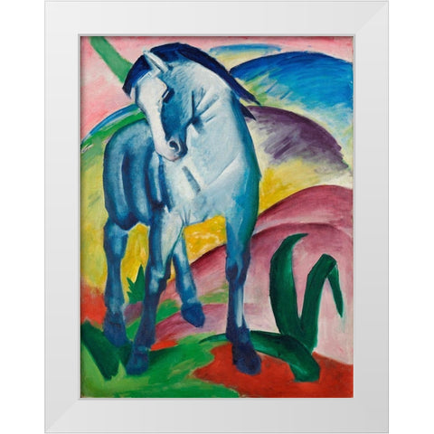 Blue Horse I, 1911 White Modern Wood Framed Art Print by Marc, Franz