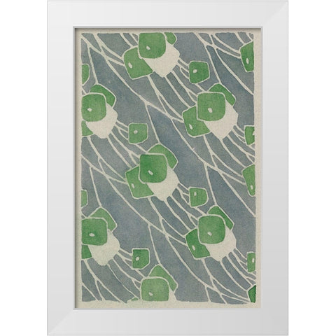 Green Geometric White Modern Wood Framed Art Print by Overbeck, Hannah Borger