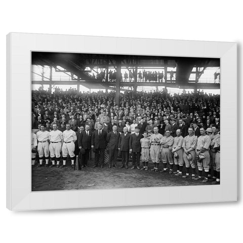 Washington Baseball - Teams and Spectators, 1924 White Modern Wood Framed Art Print by Harris and Ewing Collection (Library of Congress)