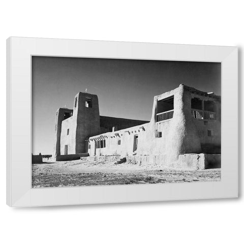 Church, Acoma Pueblo, New Mexico - National Parks and Monuments, ca. 1933-1942 White Modern Wood Framed Art Print by Adams, Ansel