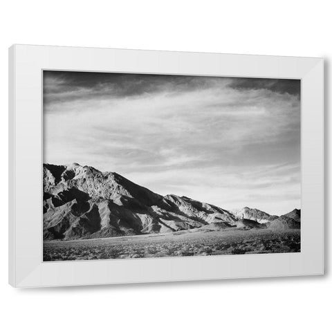 View of mountains near Death Valley, California - National Parks and Monuments, 1941 White Modern Wood Framed Art Print by Adams, Ansel