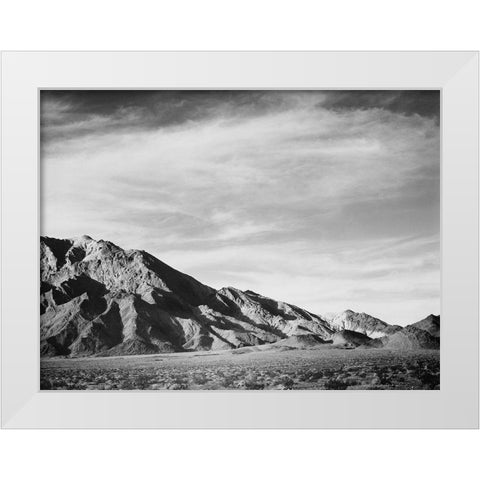 View of mountains near Death Valley, California - National Parks and Monuments, 1941 White Modern Wood Framed Art Print by Adams, Ansel
