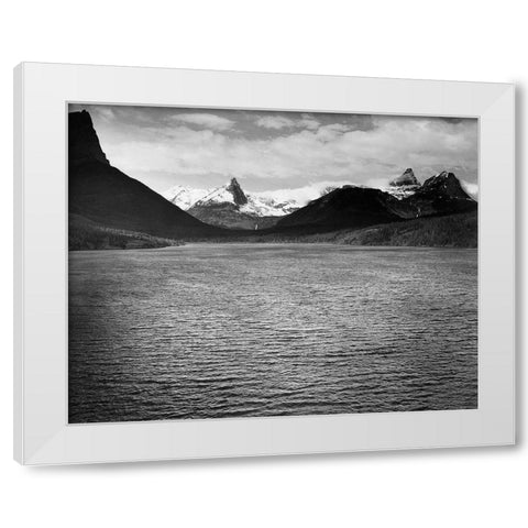 St. Marys Lake, Glacier National Park, Montana - National Parks and Monuments, 1941 White Modern Wood Framed Art Print by Adams, Ansel