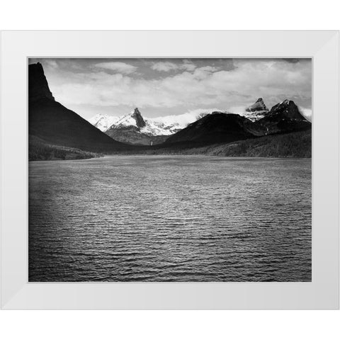 St. Marys Lake, Glacier National Park, Montana - National Parks and Monuments, 1941 White Modern Wood Framed Art Print by Adams, Ansel