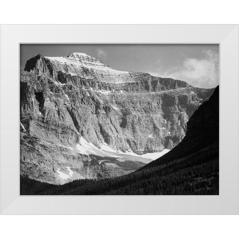 View from Going-to-the-Sun Chalet, Glacier National Park - National Parks and Monuments, Montana, 19 White Modern Wood Framed Art Print by Adams, Ansel
