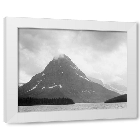 Two Medicine Lake, Glacier National Park, Montana - National Parks and Monuments, 1941 White Modern Wood Framed Art Print by Adams, Ansel