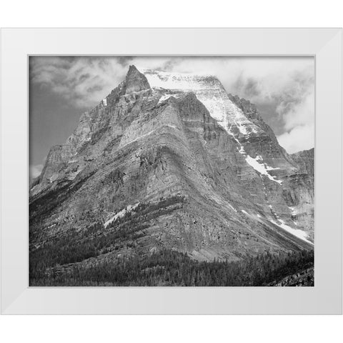 Going-to-the-Sun Mountain, Glacier National Park, Montana - National Parks and Monuments, 1941 White Modern Wood Framed Art Print by Adams, Ansel