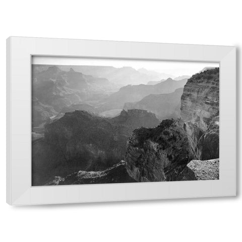 Grand Canyon National Park, Arizona - National Parks and Monuments, 1941 White Modern Wood Framed Art Print by Adams, Ansel