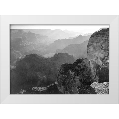 Grand Canyon National Park, Arizona - National Parks and Monuments, 1941 White Modern Wood Framed Art Print by Adams, Ansel