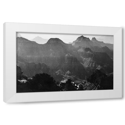 Grand Canyon National Park, Arizona - National Parks and Monuments, 1941 White Modern Wood Framed Art Print by Adams, Ansel