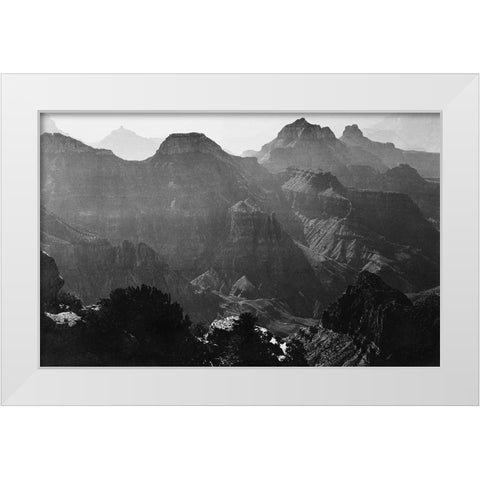 Grand Canyon National Park, Arizona - National Parks and Monuments, 1941 White Modern Wood Framed Art Print by Adams, Ansel